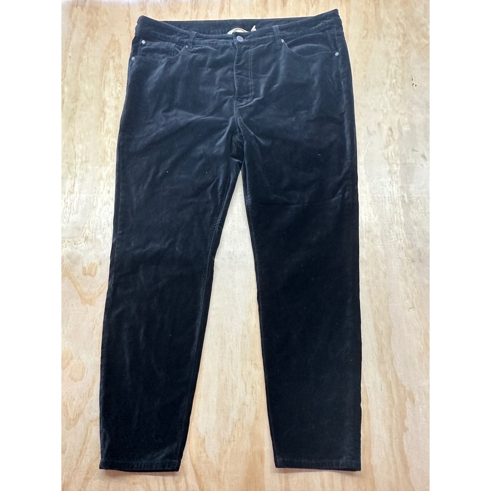 Soft Surroundings Womens 18W Black Velvet Tapered Leg Pants 5-Pocket 5DP70